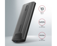 AXAGON EEM2-GTS2 Obudowa zewnętrzna aluminiowa bezśrubowa USB-C 3.2 Gen 2 M.2 NVMe & SATA SSD + USB-A - USB-C redukcja - 1353425 - zdjęcie 7